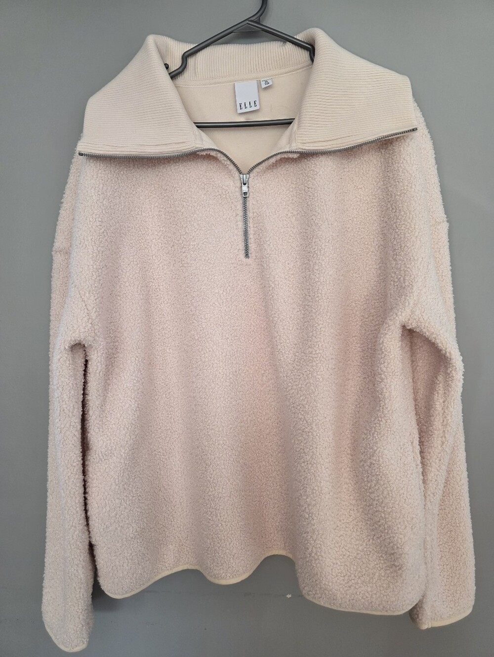 Elle Cream Quarter Zip Sherpa Sweater